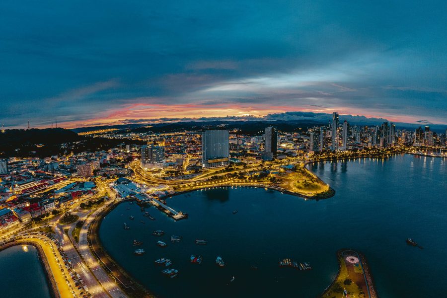 Panama Bay at sunset